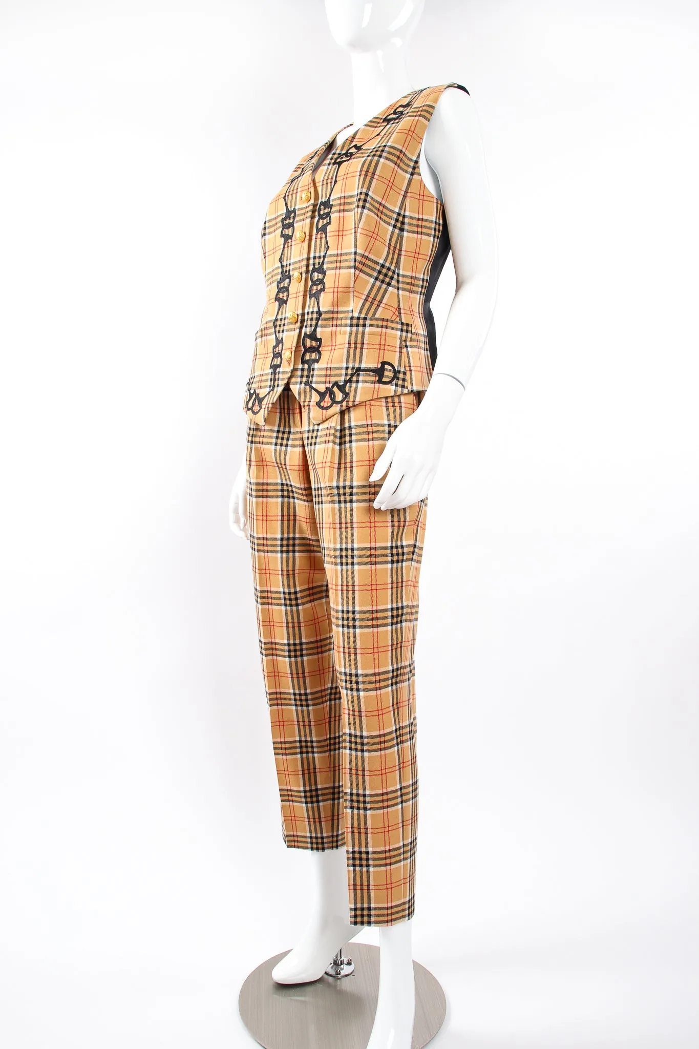Plaid Horsebit Vest & Pant Set