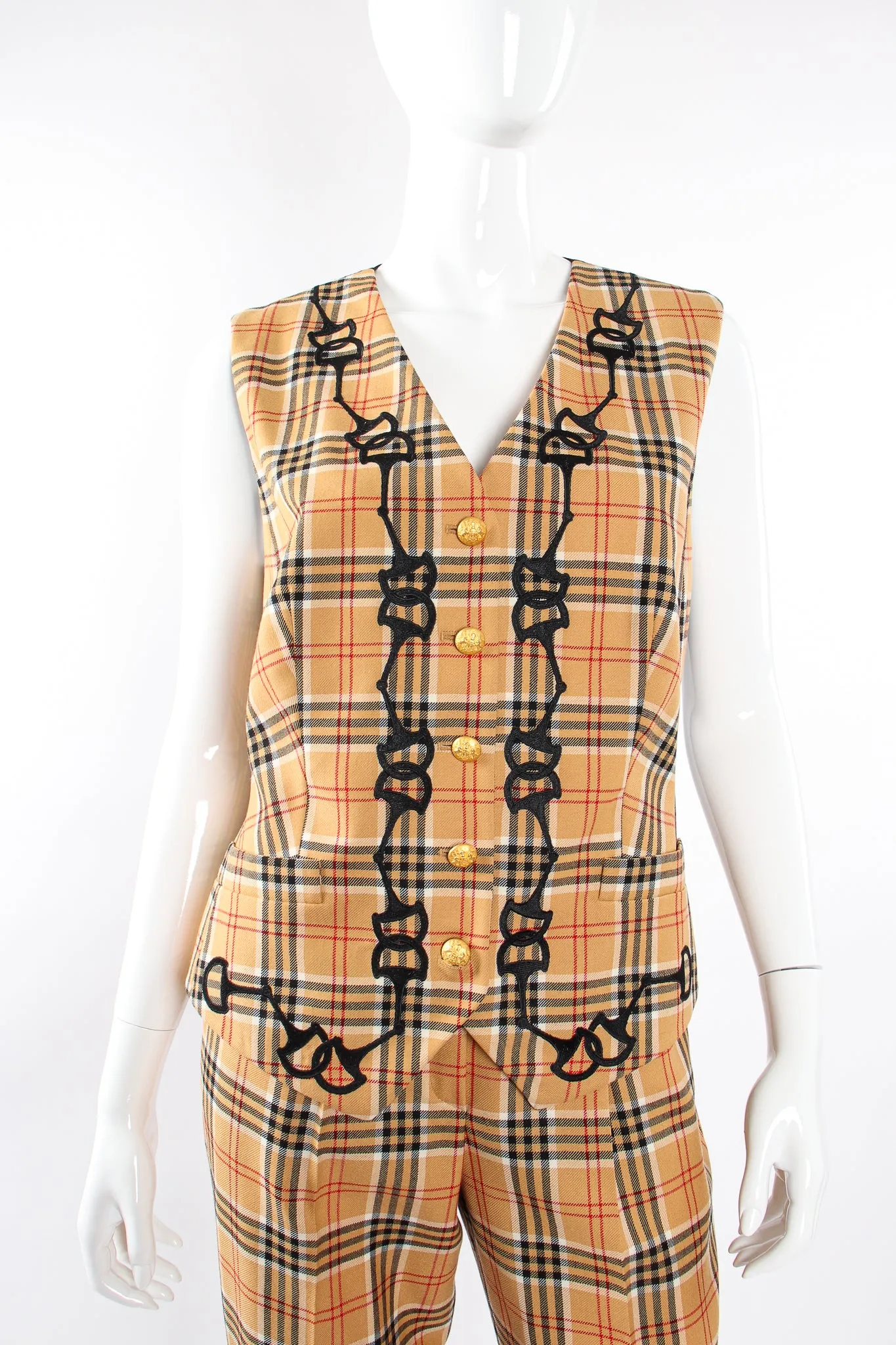 Plaid Horsebit Vest & Pant Set