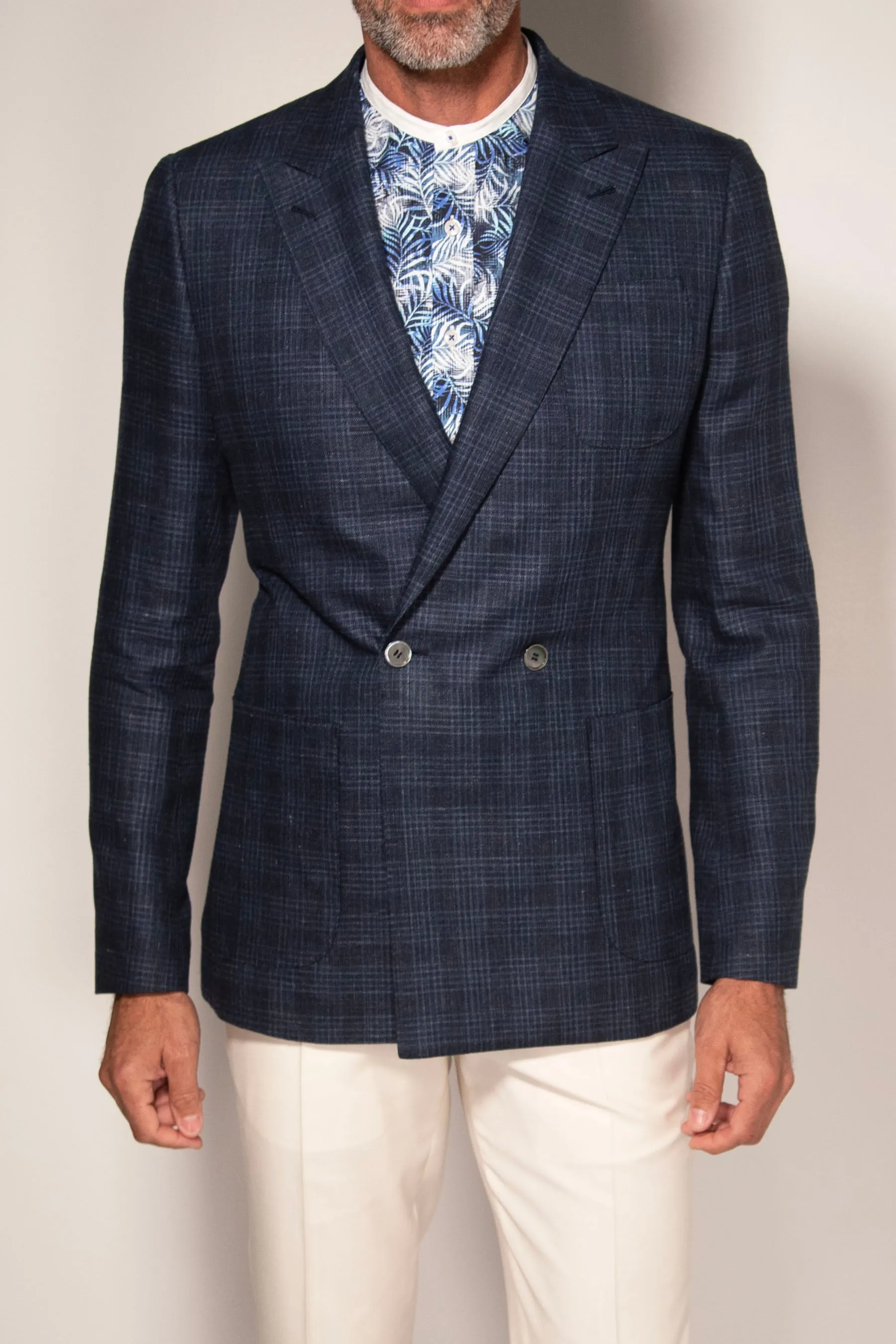 Plaid Linen Blazer