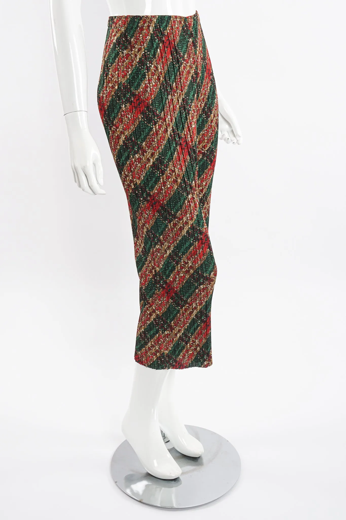 Plaid Stripe Pleated Pant