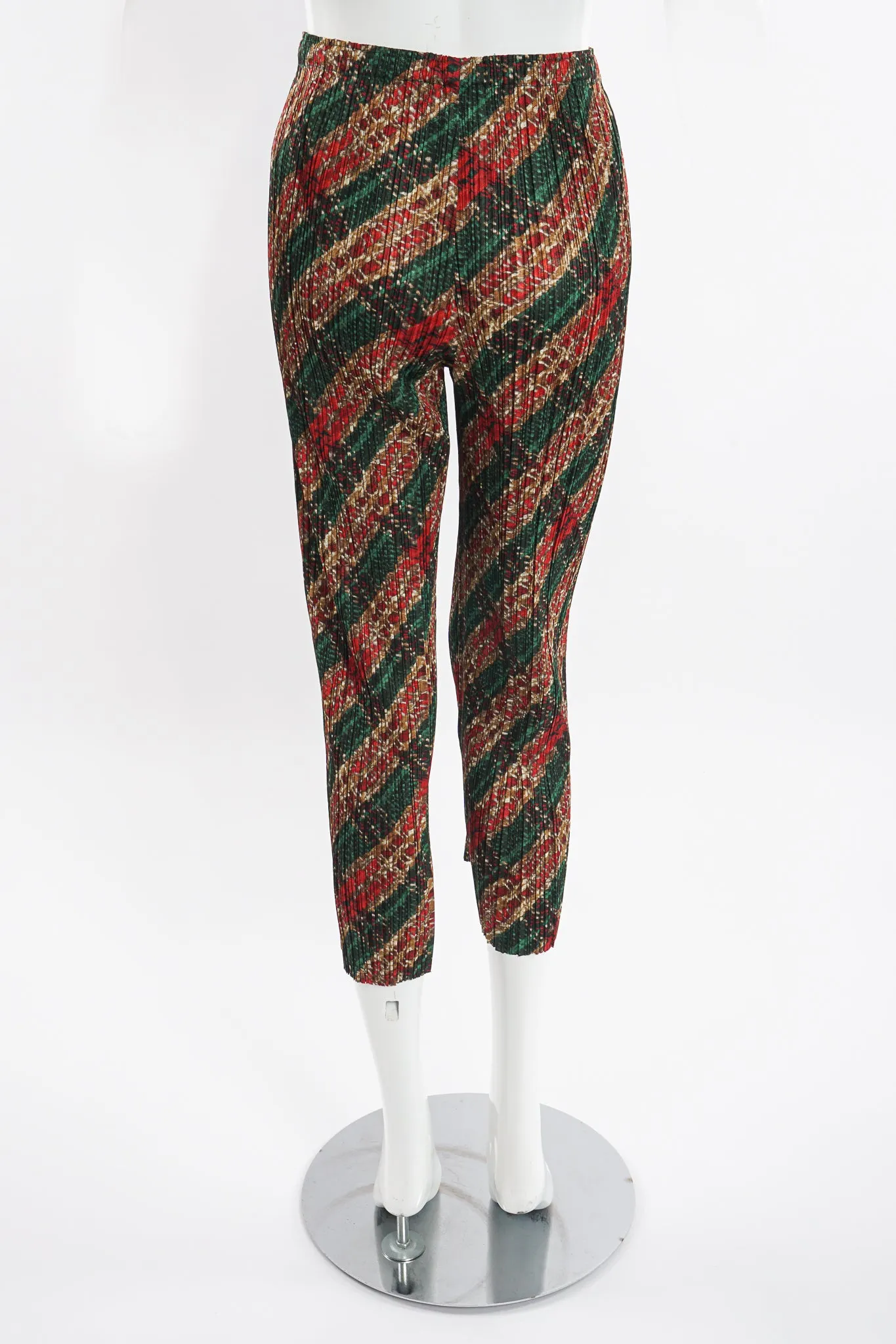 Plaid Stripe Pleated Pant