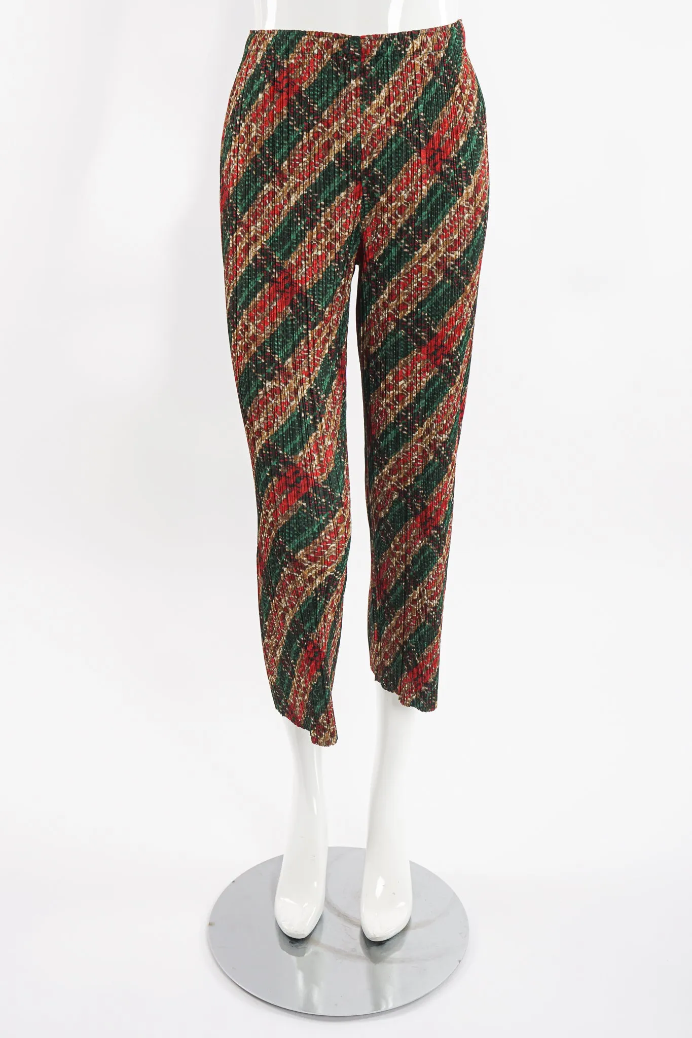 Plaid Stripe Pleated Pant