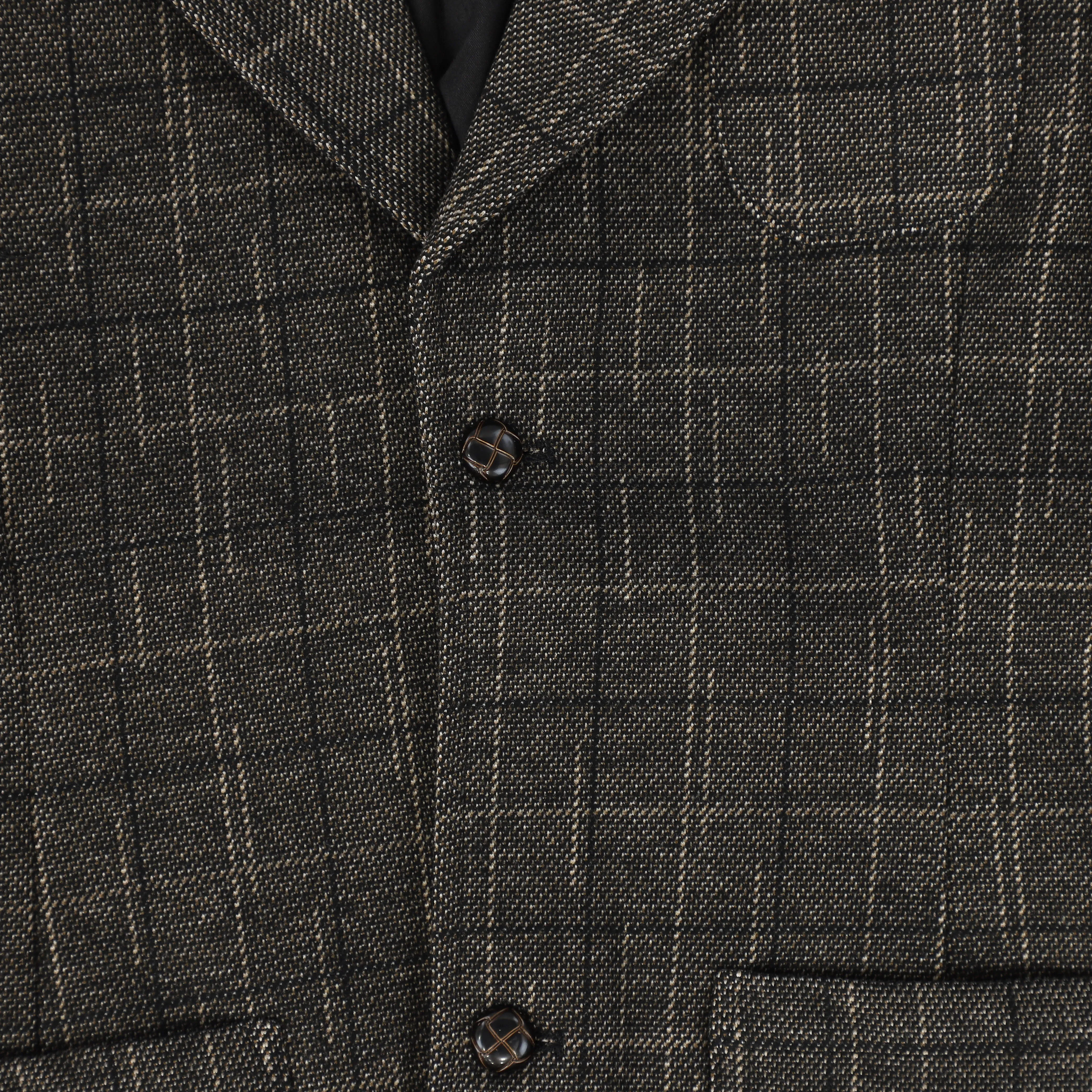 Plaid wool stretch blazer by Le Bourdon