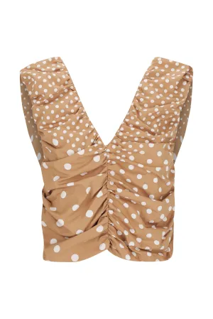 Pleated V Crop