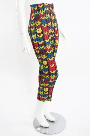 Pleated Yarn Print Pant