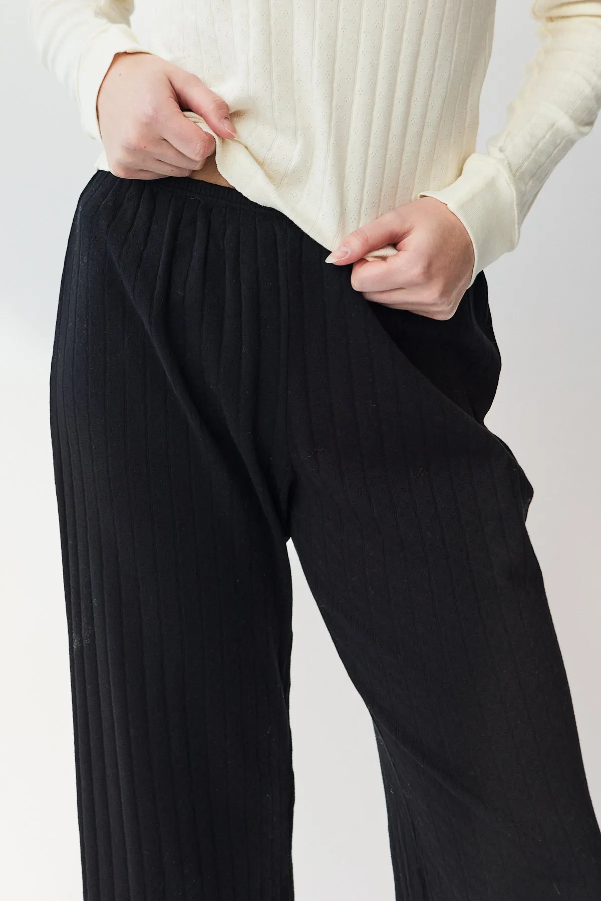 Pointelle Simple Crop Pant