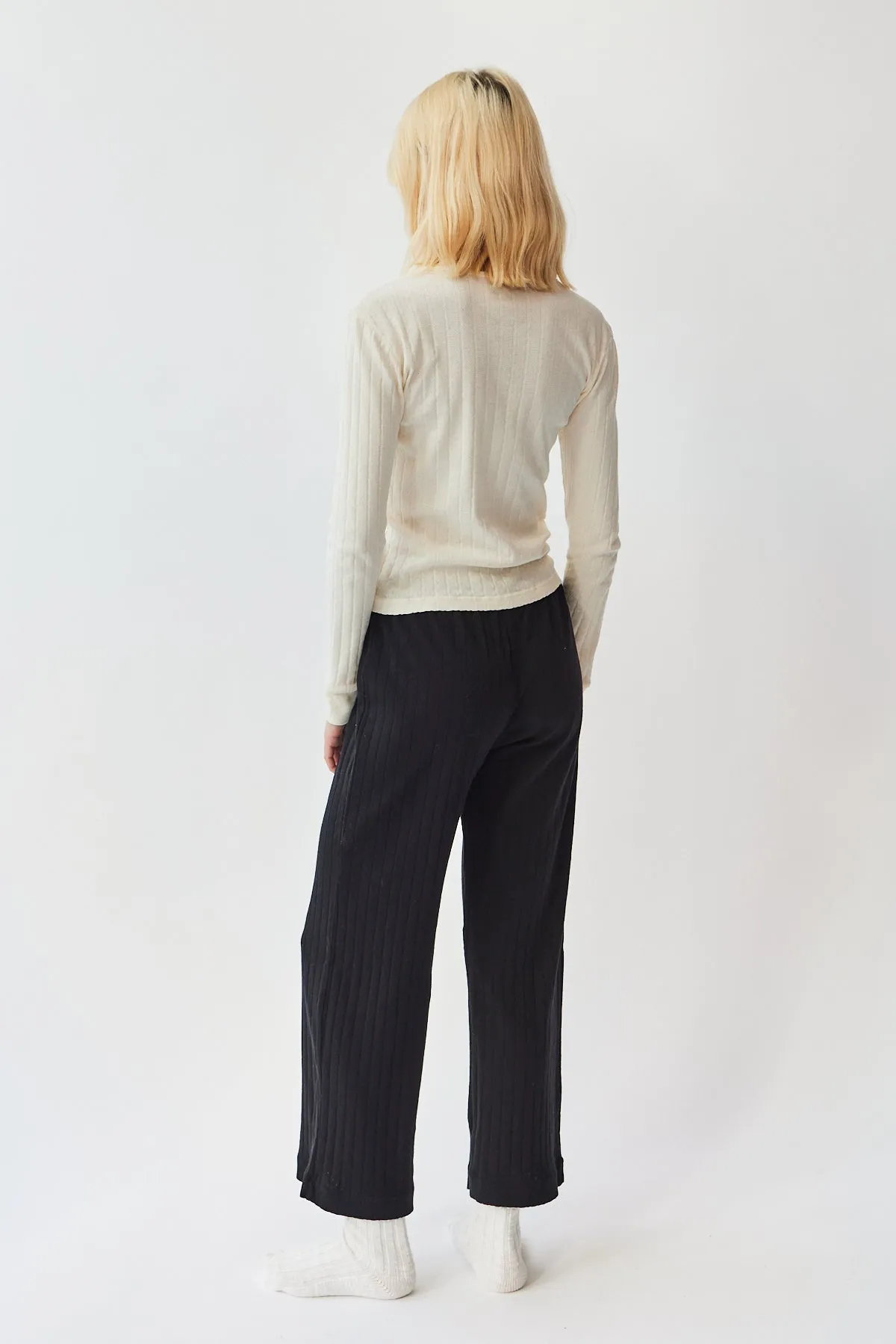 Pointelle Simple Crop Pant