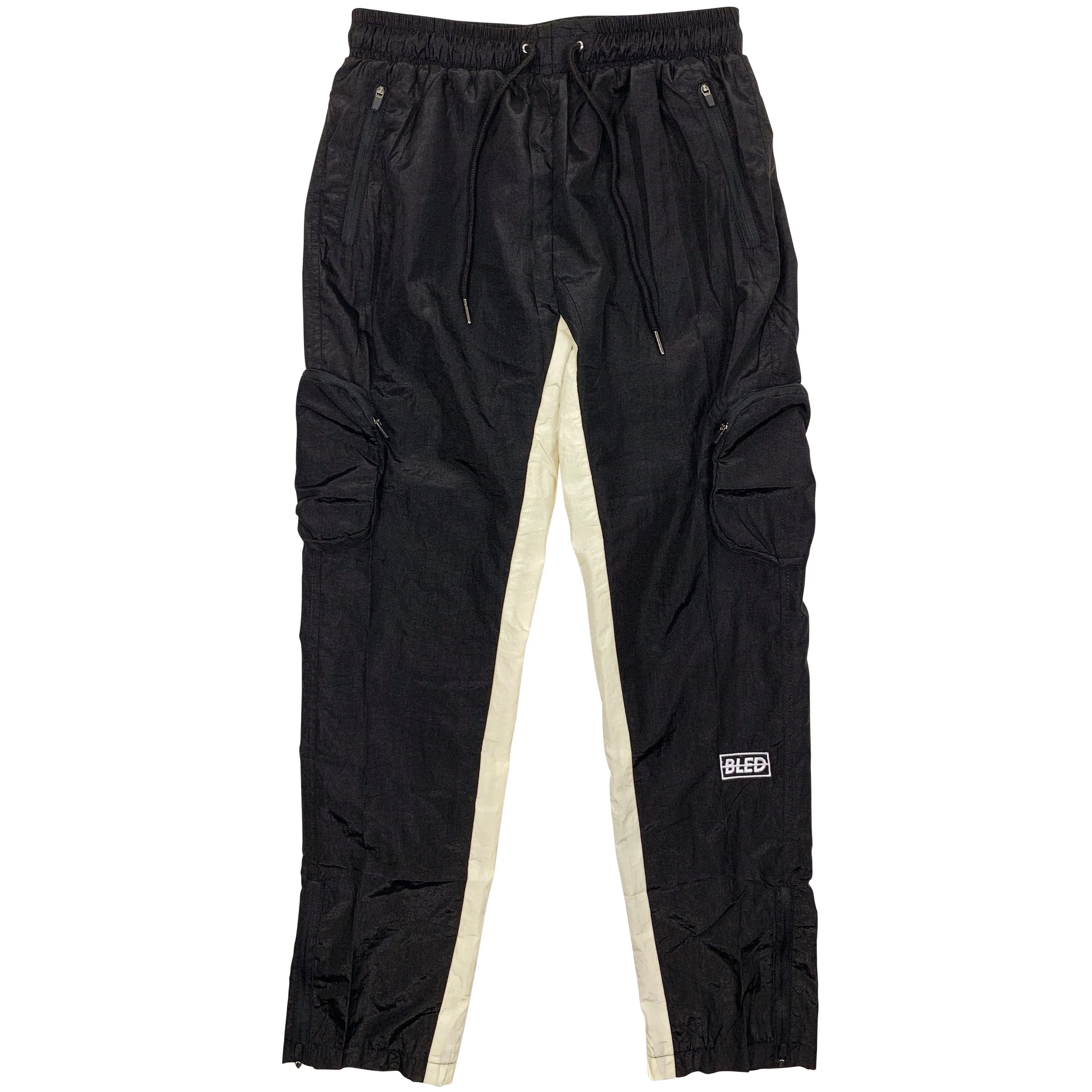 Pouch Pocket Nylon Track Pant - Black/Pearl