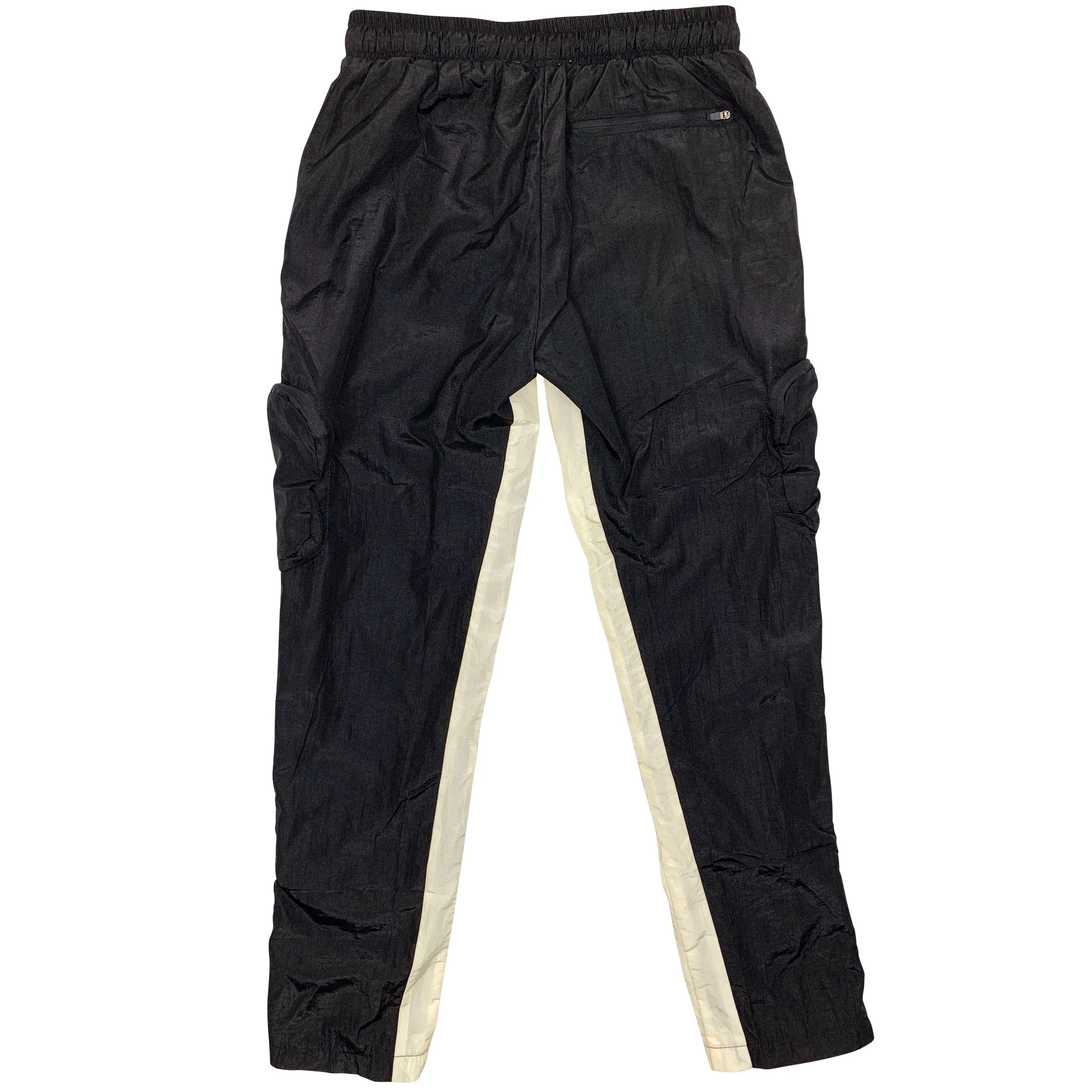 Pouch Pocket Nylon Track Pant - Black/Pearl