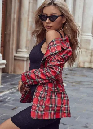 Pretty Please Plaid Blazer