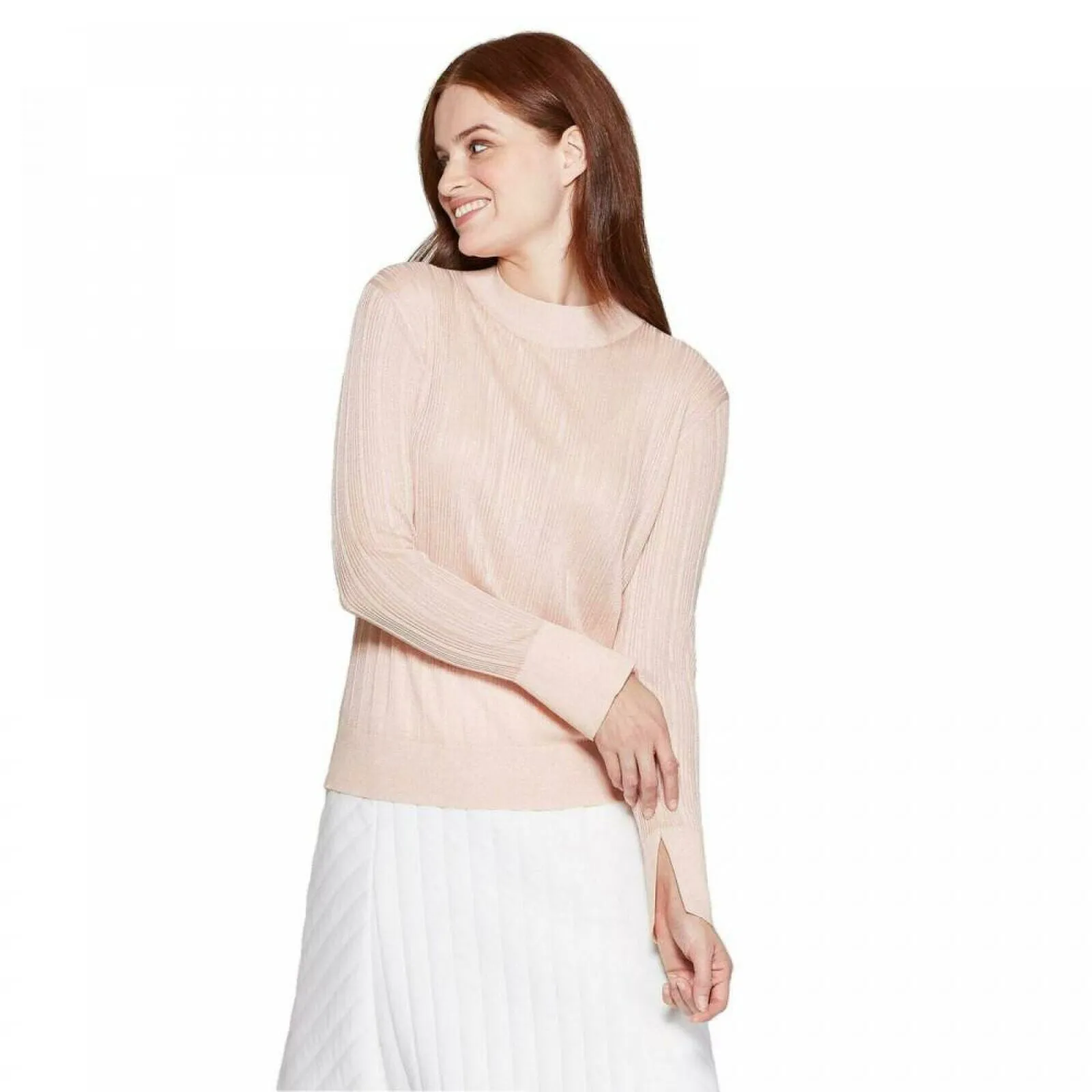Prologue Women's Mock Turtleneck Lightweight Pullover Sweater