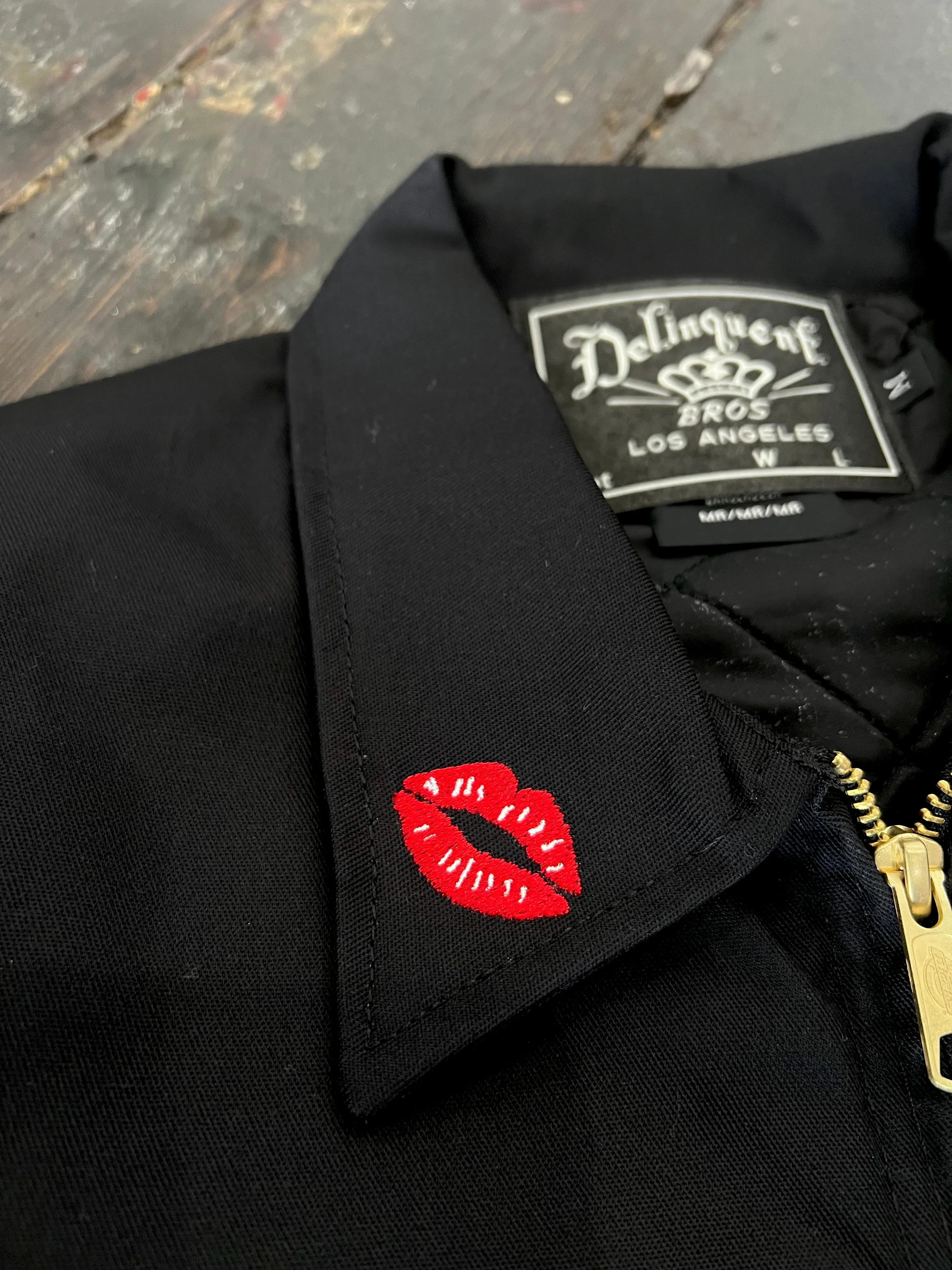 "Smoke Girl" Mechanic Jacket in Black.