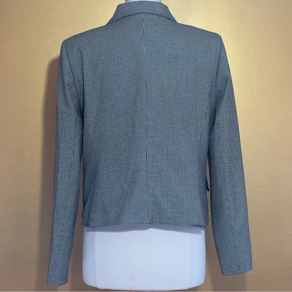 Rachel Zoe Black,cream &amp; brown houndstooth design double breasted blazer Size L