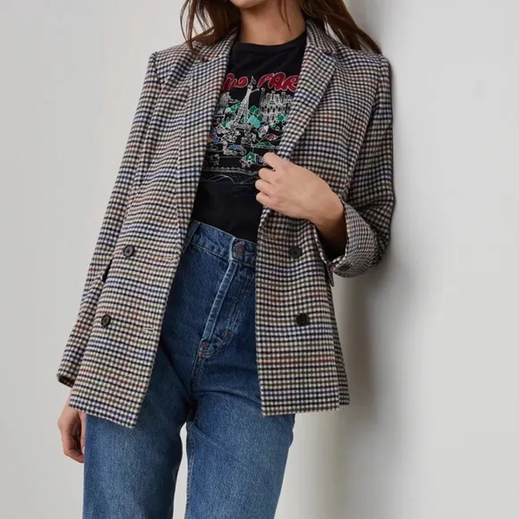 Rails Jac Blazer Wool Blend in Cardinal Pine Multi Sz M