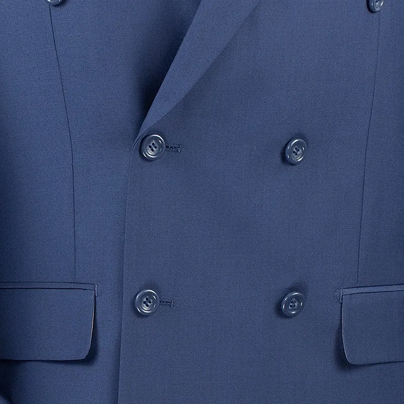 Ramses Collection - Double Breasted 2 Piece Suit Regular Fit in Blue