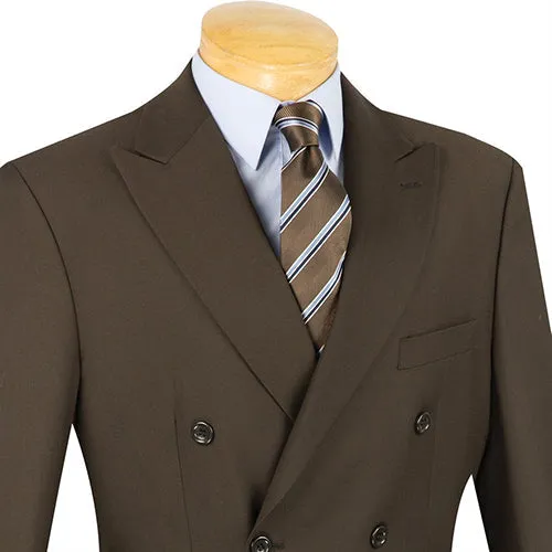 Ramses Collection - Double Breasted Suit 2 Piece Regular Fit in Brown