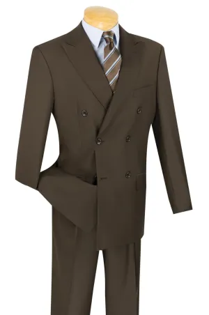 Regular Fit Double Breasted 2 Piece Suit (Brown) DC900-1