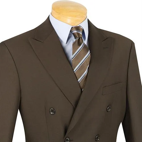 Regular Fit Double Breasted 2 Piece Suit (Brown) DC900-1