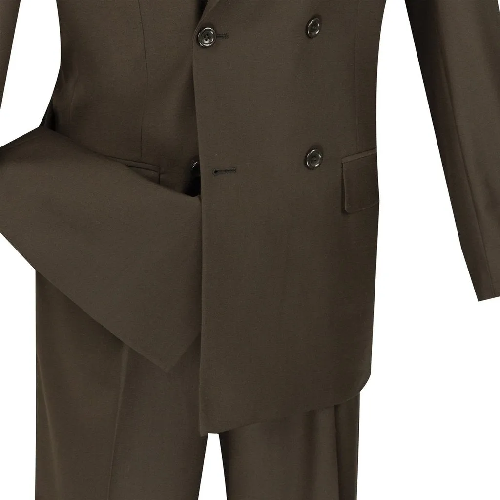 Regular Fit Double Breasted 2 Piece Suit (Brown) DC900-1