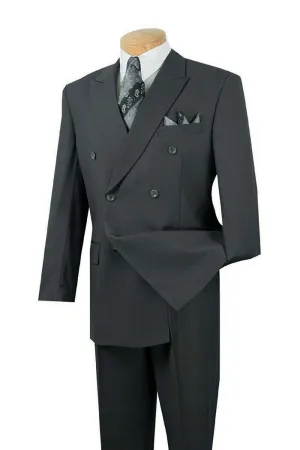 Regular Fit Double Breasted 2 Piece Suit (Charcoal) DPP