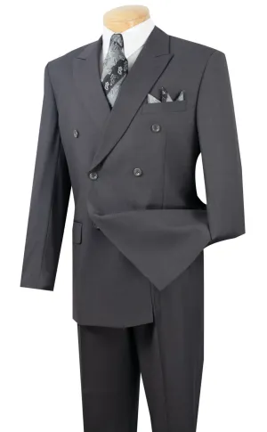 Regular Fit Double Breasted 2 Piece Suit (Heather Gray) DC900-1