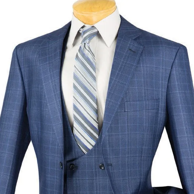 Renaissance Collection - Regular Fit 3 Piece Suit Oxford Blue