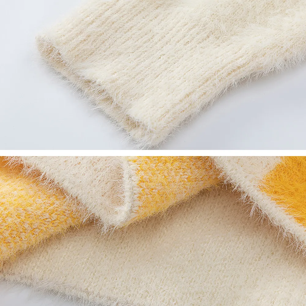 Retro Contrast Color M Sweater