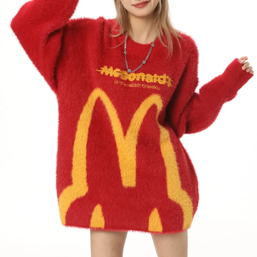 Retro Contrast Color M Sweater