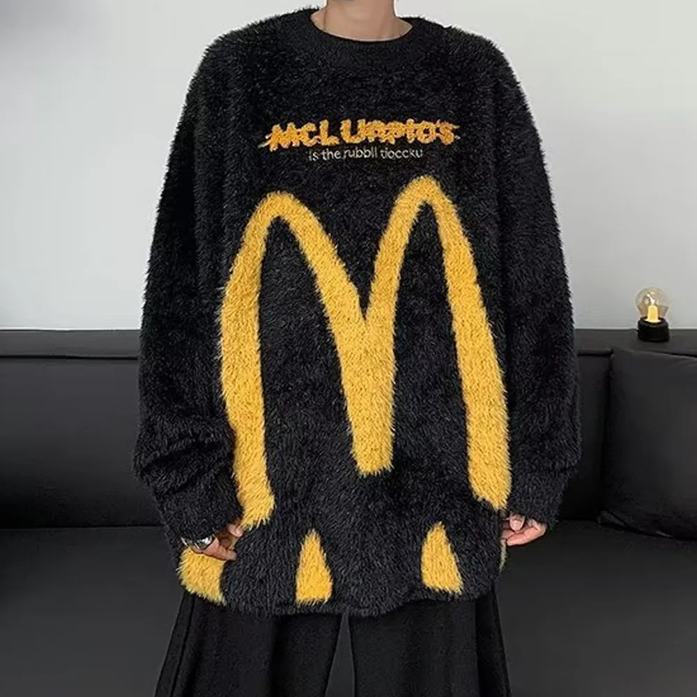 Retro Contrast Color M Sweater