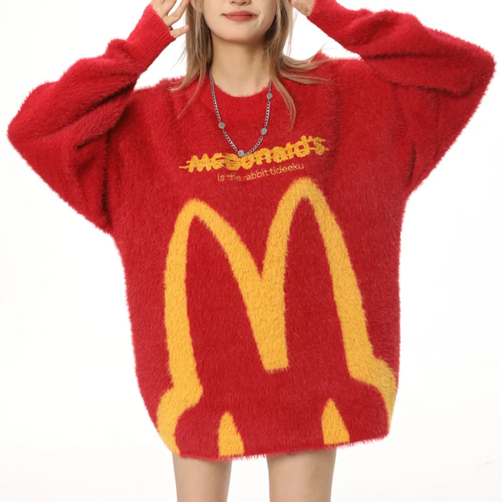 Retro Contrast Color M Sweater