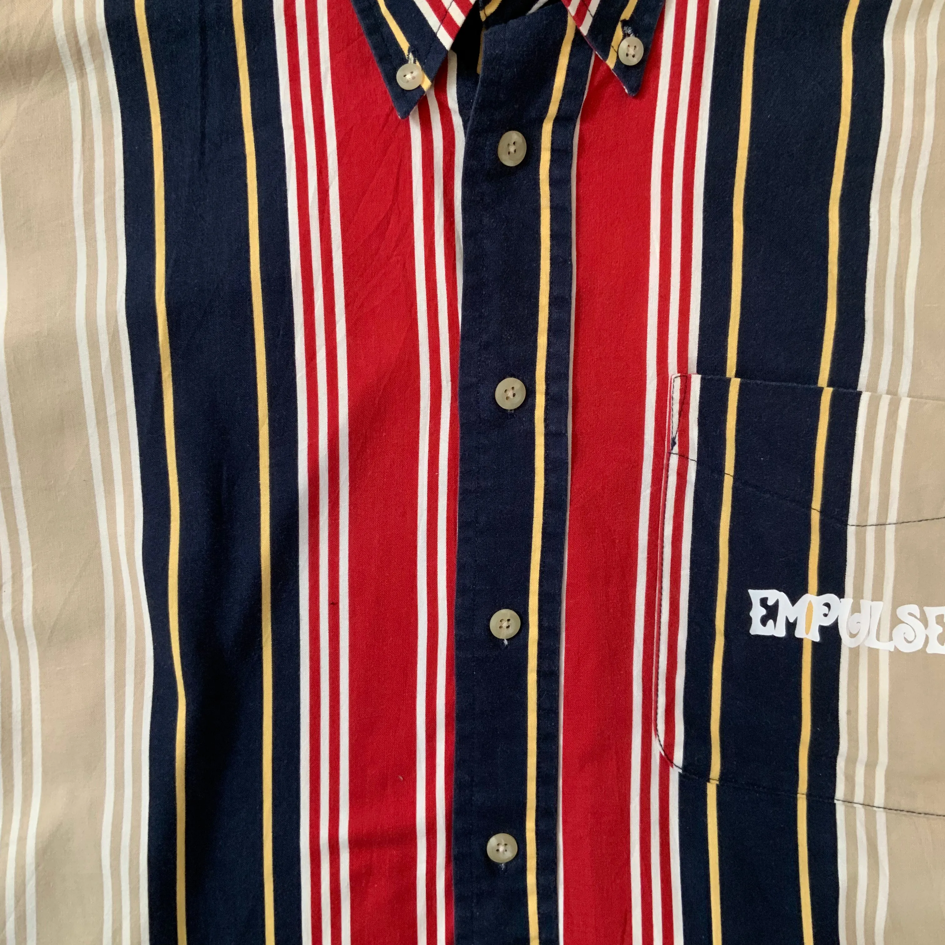 Retro Stripes Cropped Button-up