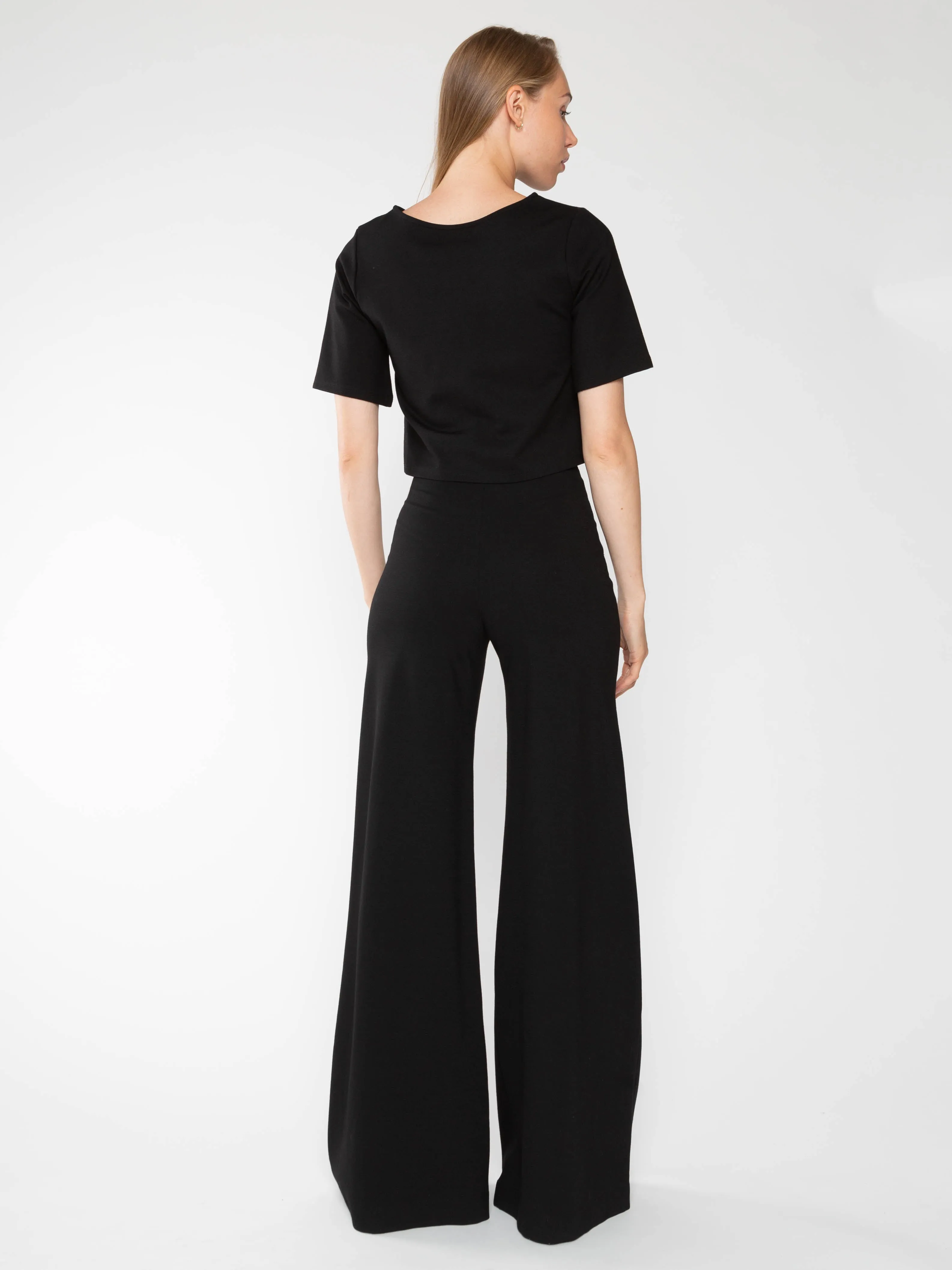 Ripley Rader Black Ponte Knit Short Sleeve Top