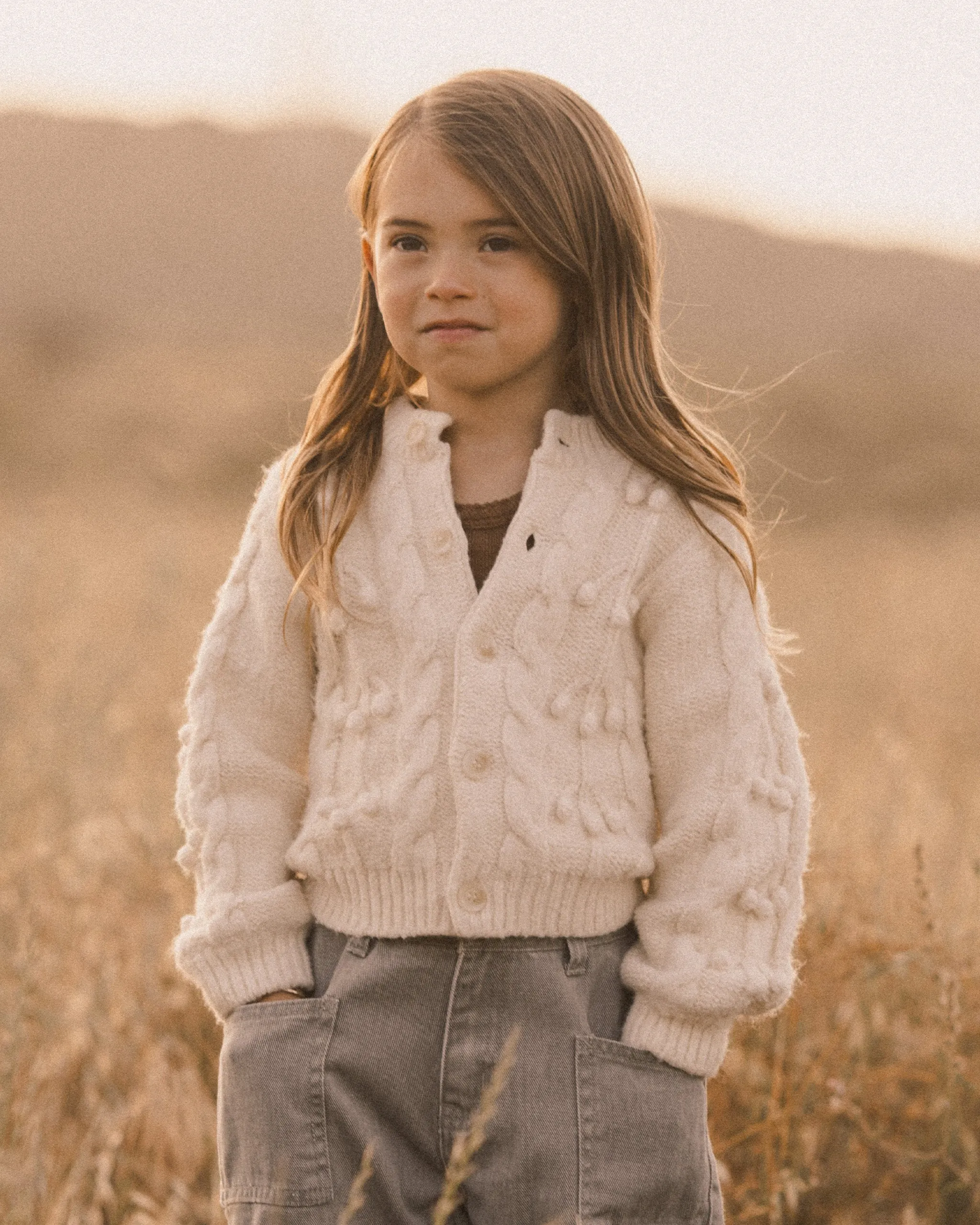 RYLEE   CRU Bobble Cardigan || Natural