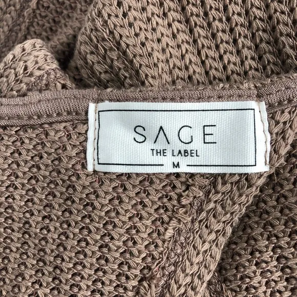 Sage The Label Tan Split Back Light Sweater M NWT