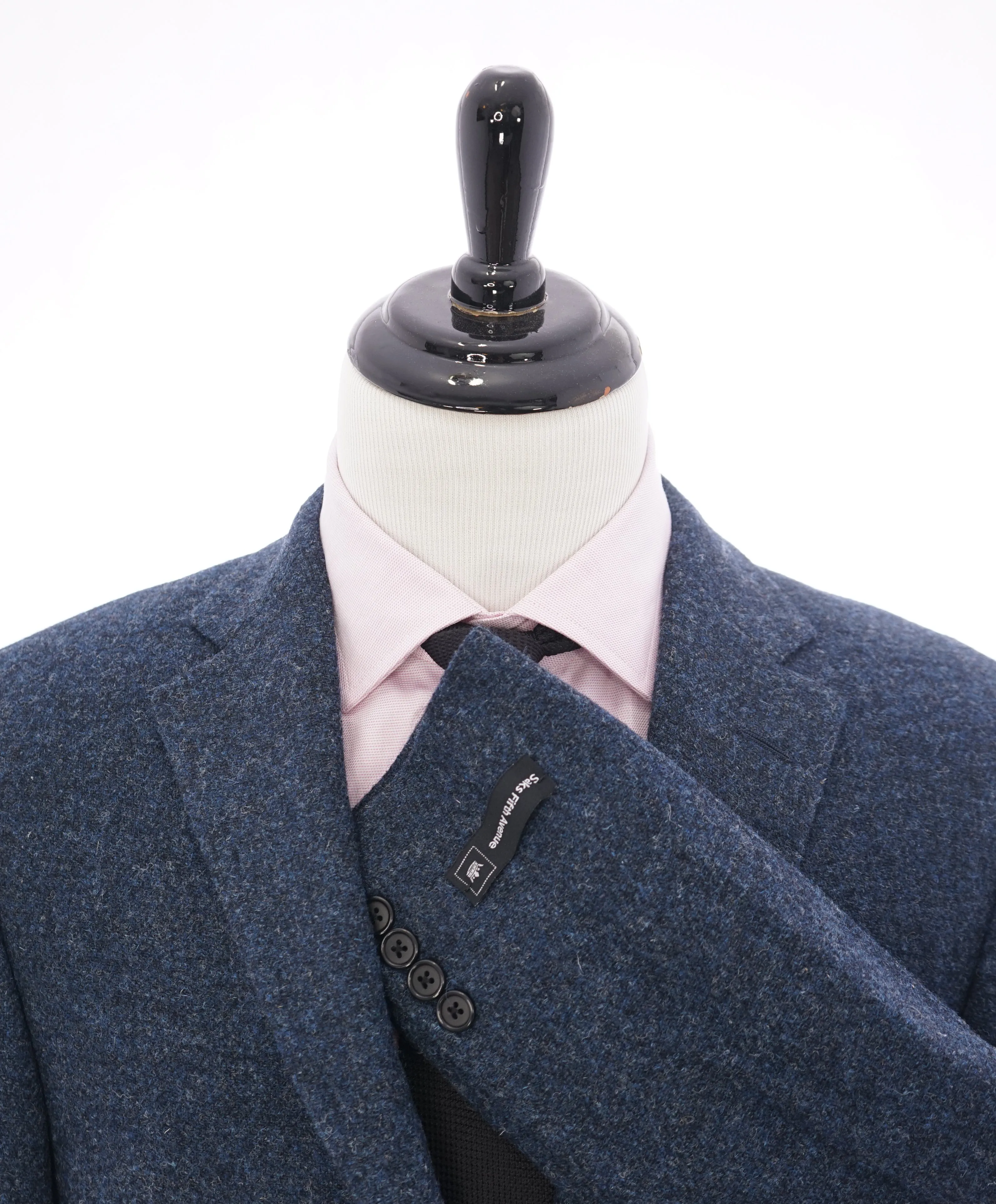 SAKS 5TH AVE BY HICKEY FREEMAN - Blue Flannel Wool Blazer -  40R