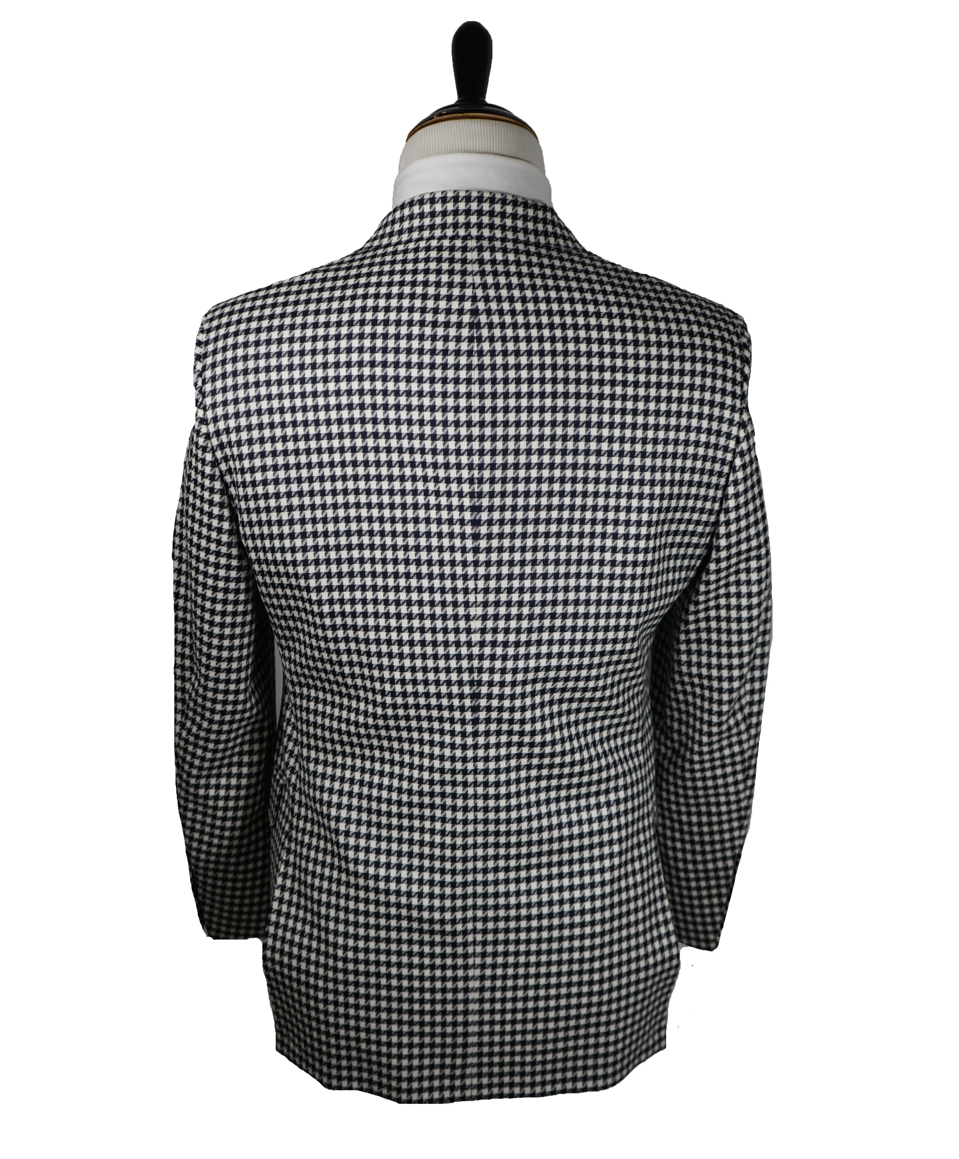 SAKS 5TH AVE BY HICKEY FREEMAN - Navy & Ivory Houndstooth Wool Blazer -  38R