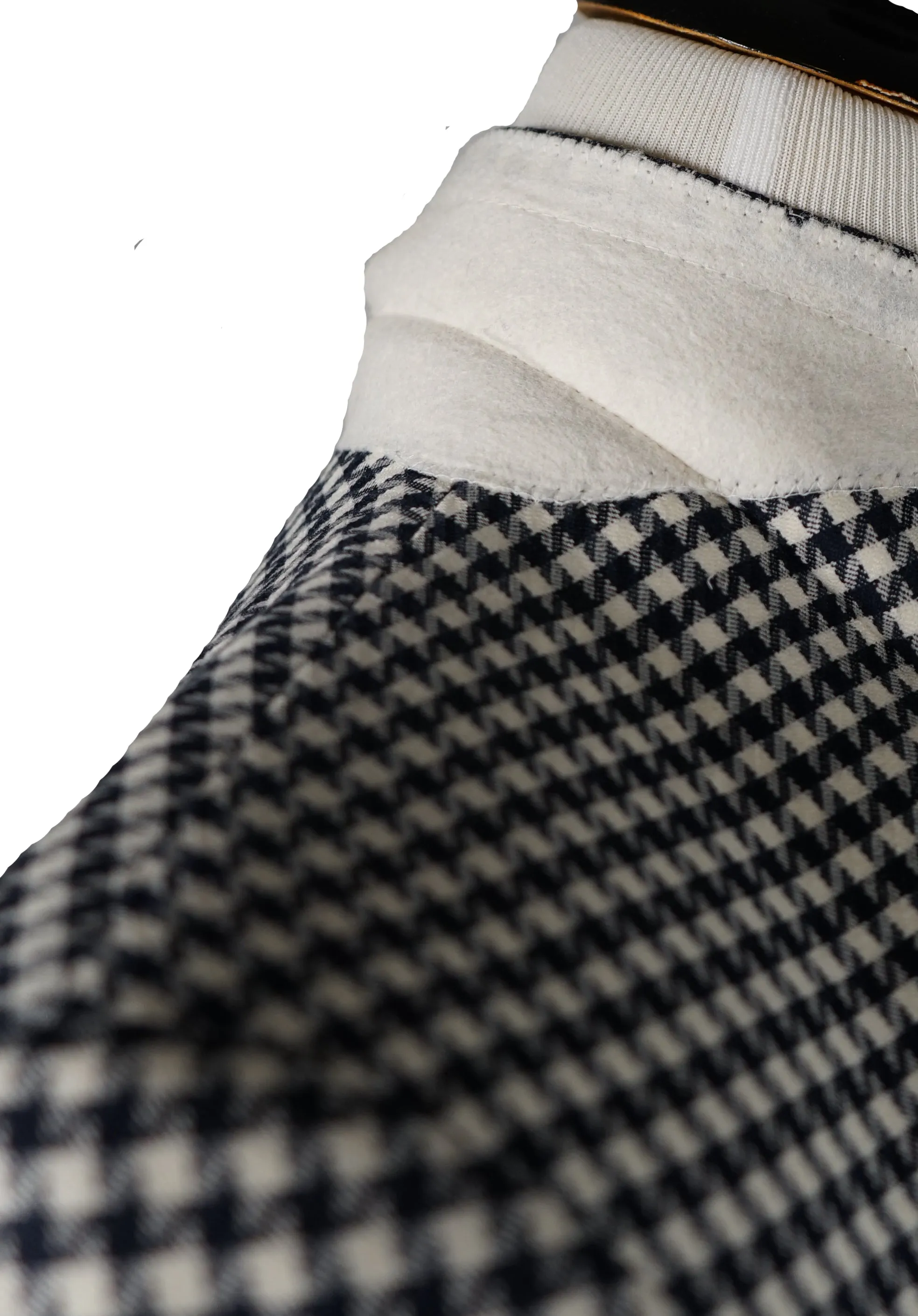 SAKS 5TH AVE BY HICKEY FREEMAN - Navy & Ivory Houndstooth Wool Blazer -  38R
