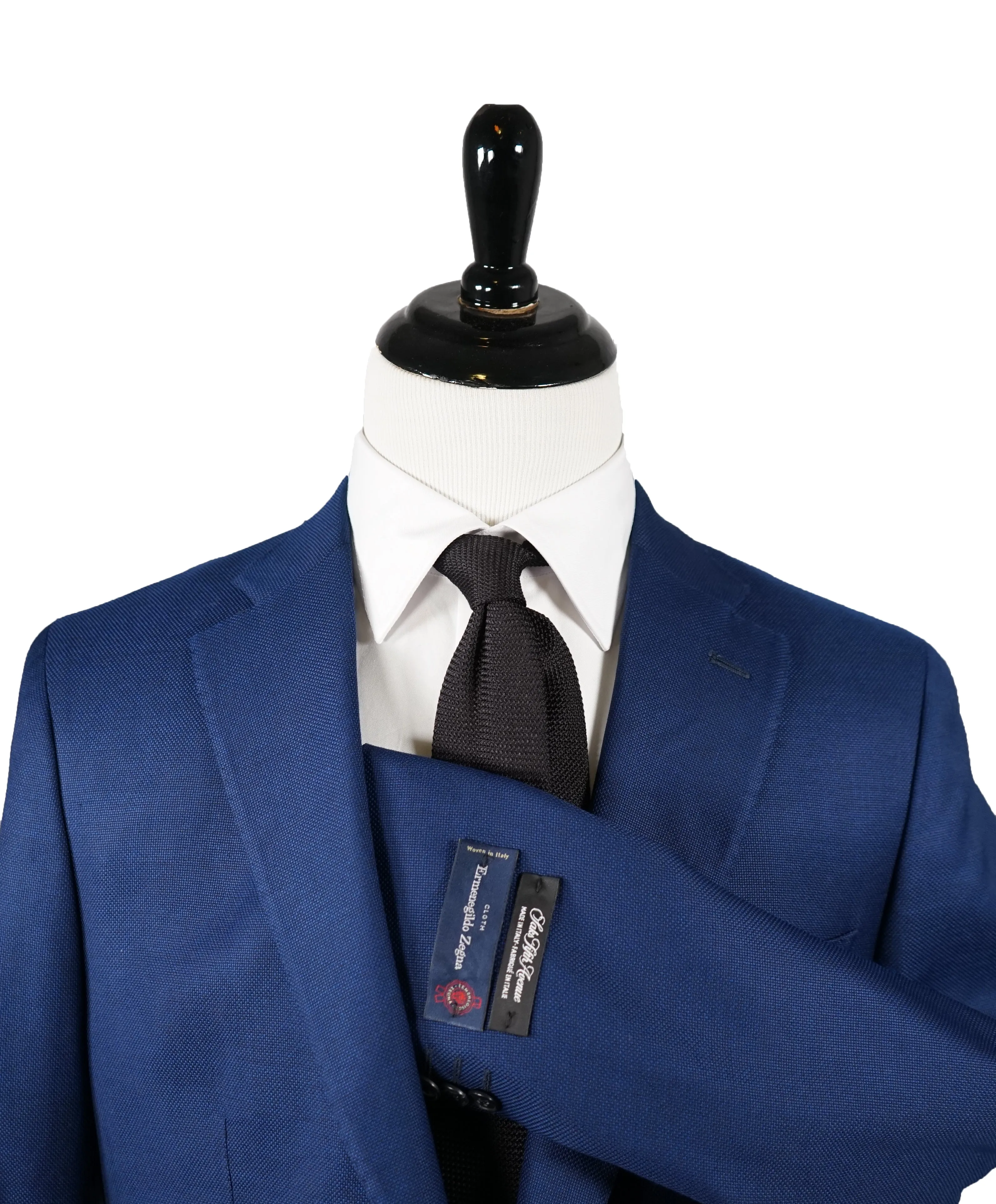 SAKS FIFTH AVENUE / ERMENEGILDO ZEGNA- Slim Cobalt Blue Wool/Silk Blazer- 40R