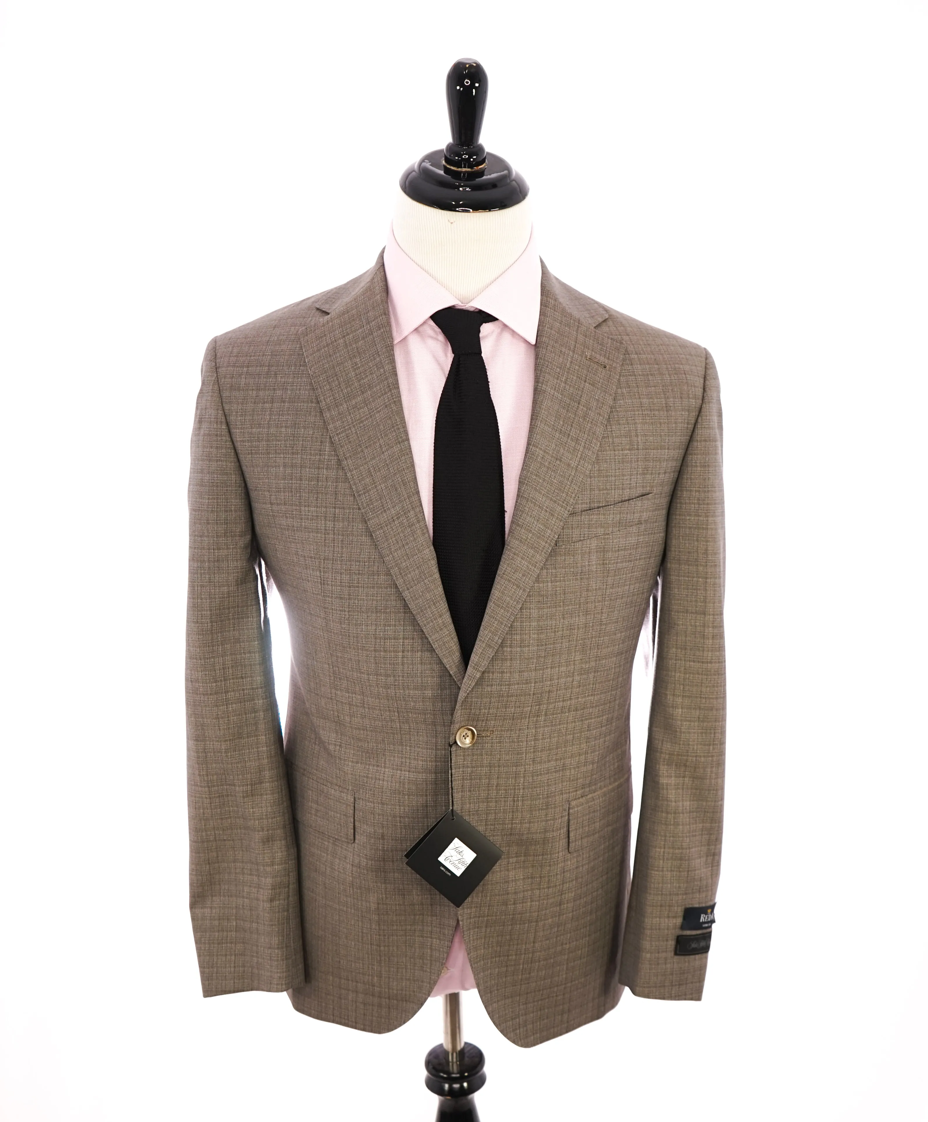 SAKS FIFTH AVENUE - "REDA" Super 110's Stone Textured Check Blazer - 42R