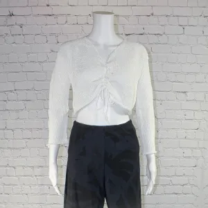 SALE! Ruche Cropped Pullover in White and White Citrus by Paper Temples