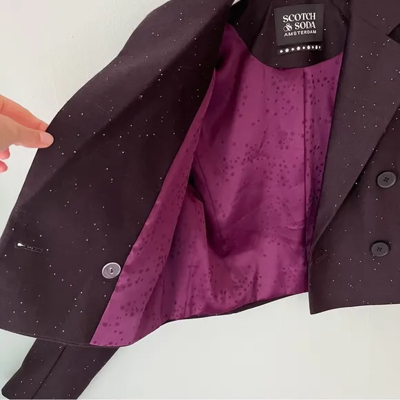 Scotch &amp; Soda Cropped Double Breasted Blazer