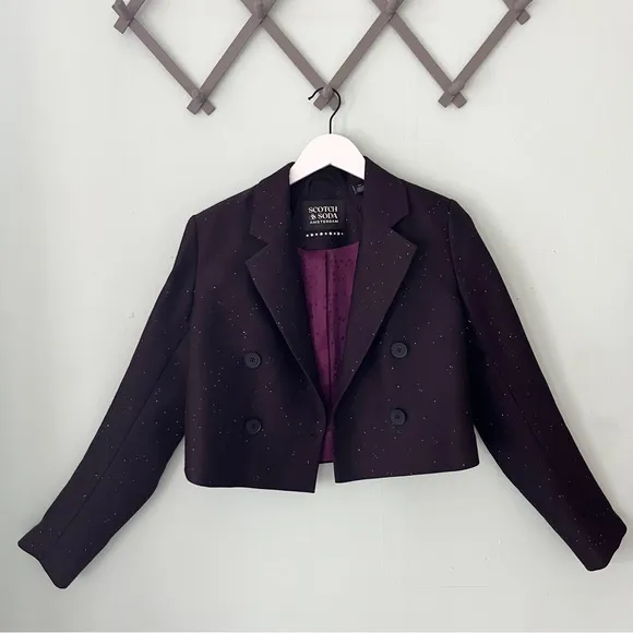 Scotch &amp; Soda Cropped Double Breasted Blazer