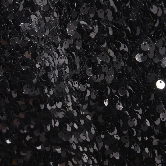 Sequin Double-Breasted Blazer – Black, with Gold Buttons Worn Once Excellent