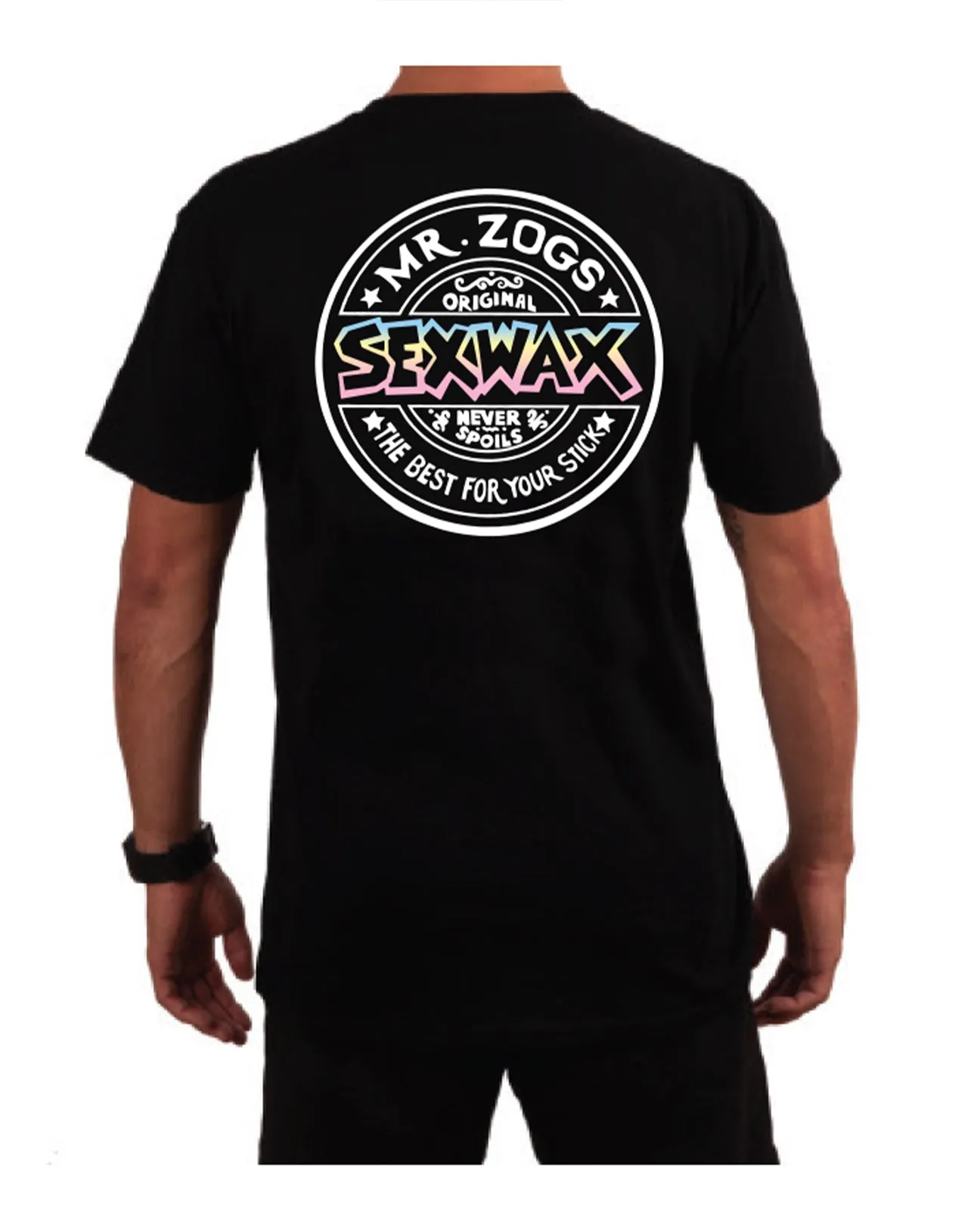 SEXWAX Tee | Word Fade Blue Yellow Pink