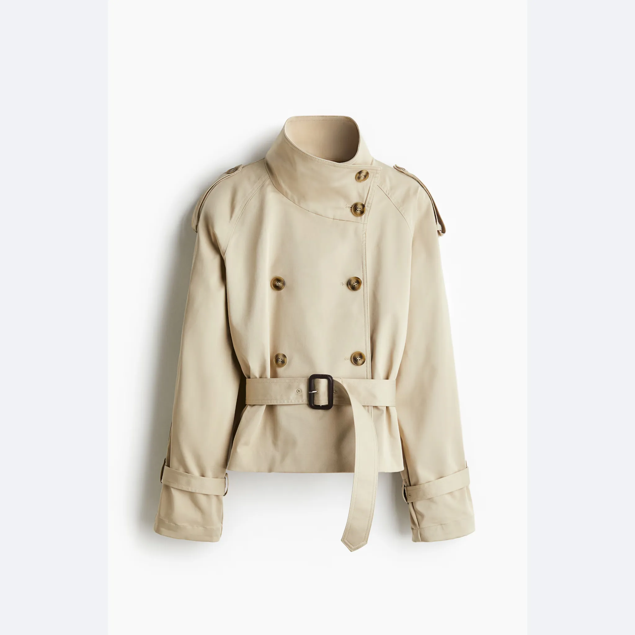 Short Twill Trench Coat