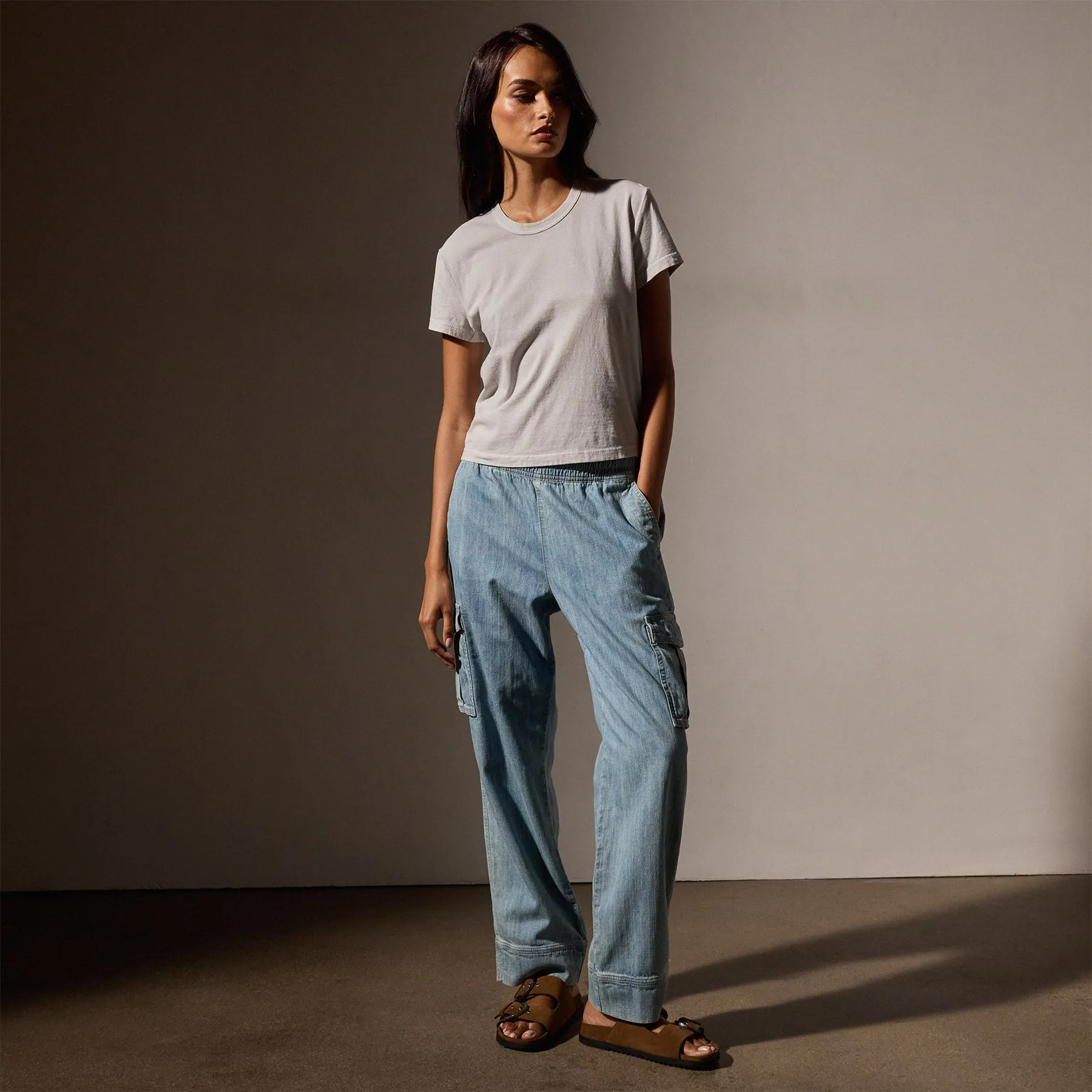 Shrunken Crew Neck Tee - Salt Pigment