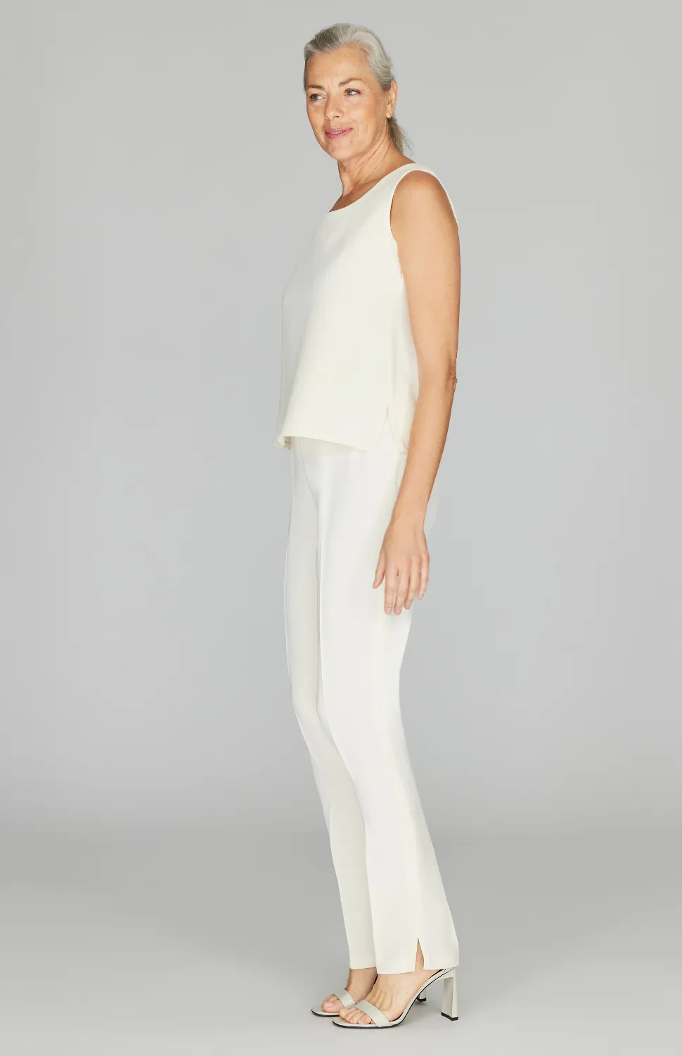 Silk Essential Narrow Leg Pant w/Flat Front & Back Elastic