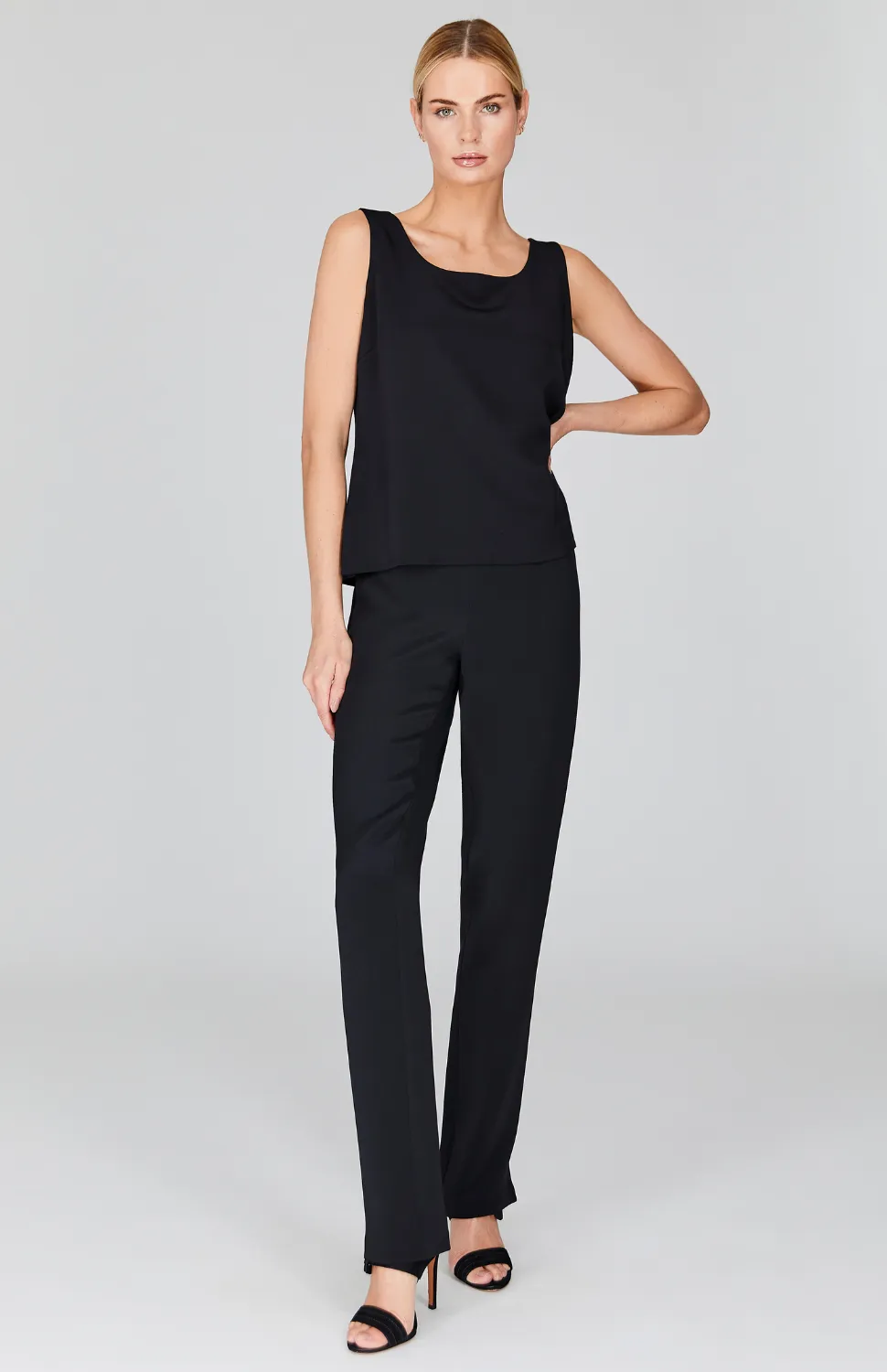 Silk Essential Narrow Leg Pant w/Flat Front & Back Elastic