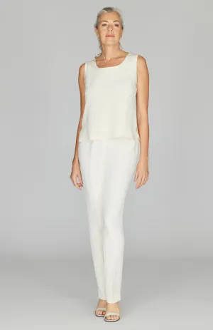 Silk Essential Narrow Leg Pant w/Flat Front & Back Elastic