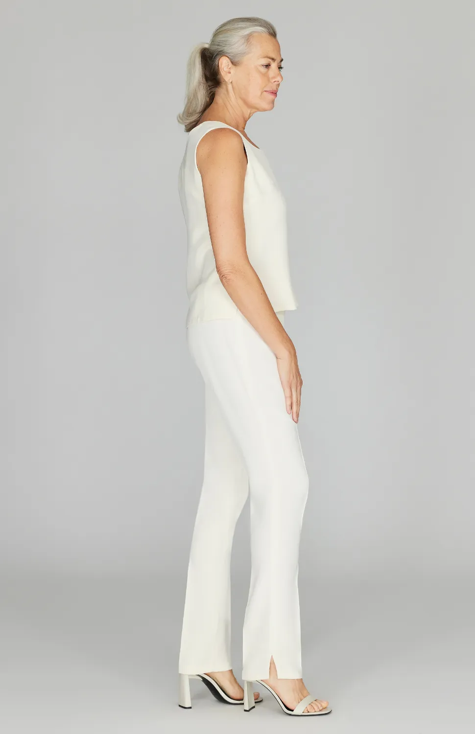 Silk Essential Narrow Leg Pant w/Flat Front & Back Elastic